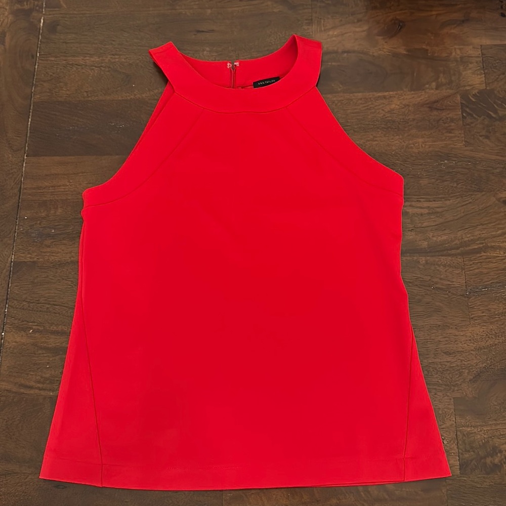 Ann Taylor Halter Top Shell - red size M
